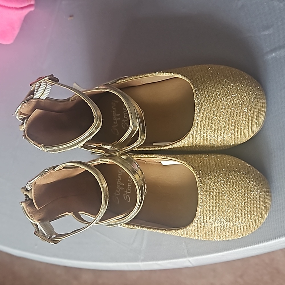 Girl's Gold Sparkle Strappy Sandals